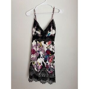 Bebe Floral Lace Slip Dress Mini Black Pink‎ Purple White Adjustable Straps